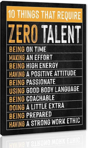 Vista 63 de Arte de pared motivacional Zero Talent Required - Póster de 10 claves del éxito, impresiones con citas positivas, decoración inspiradora de pared