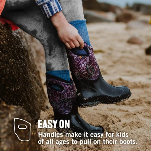 Vista 4 de BOGS Botas de lluvia de invierno unisex York para niños y niñas, impermeables, aisladas, de goma y neopreno, para invierno