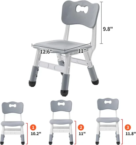Vista 2 de UNICOO Silla para niños, silla de aula para niños adecuada para el aula familiar, preescolar, guardería, sala de juegos, silla infantil de altura