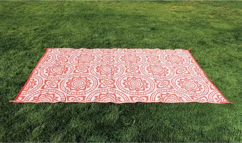 Vista 5 de Stylish Camping 255085 - Tapete reversible de 5 pies por 8 pies, tapete de paja de plástico, tapete grande para exteriores, caravana, patio, patio