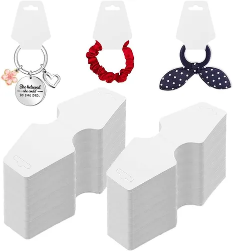 Vista 9 de 100 piezas de collares para tarjetas de exhibición, joyas, pulseras, aretes, llavero, anillos, bandas para el cabello, proyectos de manualidades
