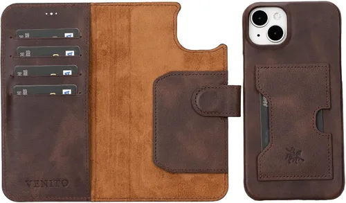 Vista 145 de Venito Florence - Funda de piel compatible con Samsung Galaxy S9, extra segura con bloqueo RFID, cartera desmontable para teléfono (gris decolorado)