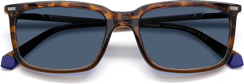 Vista 4 de Polaroid Sunglasses Men's PLD 2117S Rectangular Sunglasses, Havana BrownPolarized Blue, 55mm,18mm