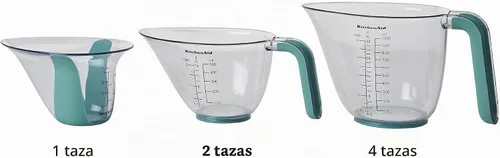 Vista 5 de KitchenAid KO298OSAQA - Jarras medidoras gourmet, juego de 3, azul turquesa aguamarina (Aqua Sky)