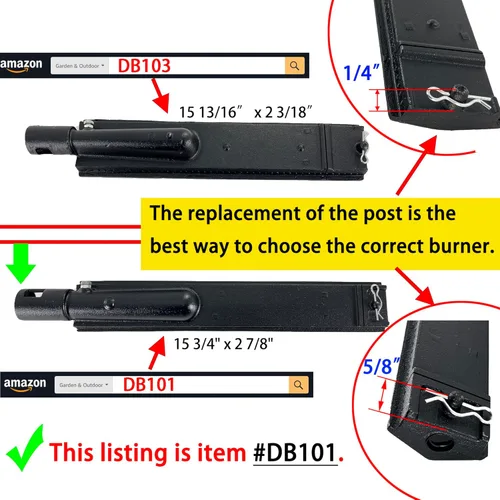 Vista 6 de Parts DB101 - Juego de 3 tubos de quemador de hierro fundido de 15 13/16 pulgadas, piezas de repuesto para parrilla de gas Jennair 720-0061