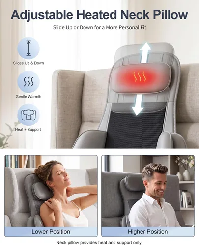 Vista 6 de Almohadilla para silla de masaje Shiatsu, masajeador de espalda de Gris