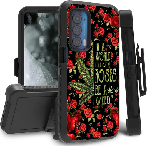 Vista 28 de Funda para Motorola Edge 2021 / Moto Edge 5G UW, protección resistente de 3 capas híbridas a prueba de golpes con funda de clip para cinturón