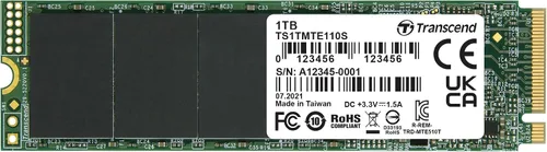 Vista 11 de Transcend SSD M.2 2280 de 128 GB, hasta 1,500 MB/s, compatible con computadora de escritorio Ultrabook, SSD PCIe NVMe Gen3x4, unidad de estado