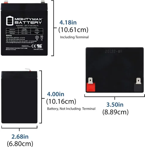 Vista 2 de Mighty Max Battery Batería de repuesto 12V 5Ah F2 SLA para Ditek DTK-BU600PLUS - 9
