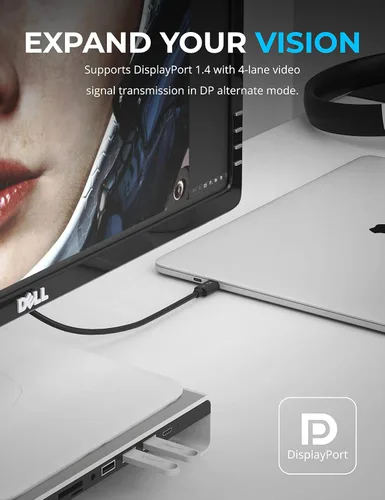 Vista 5 de SABRENT Cable Thunderbolt 3 USB-C [certificado] de 7.8 pulgadas (7.9 in) 40 Gbps Carga de 100 W Chip E Mark para MacBook, laptops, puertos