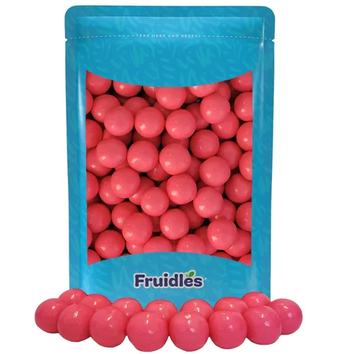 Vista 7 de Fruidles Bolas de goma de mascar rosas originales con sabor a frutas, golosinas de bufé de dulces, recambios de tamaño de máquina, certificado