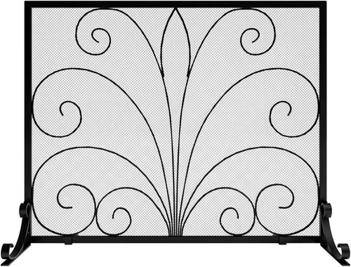 Vista 8 de Fire Beauty Pantalla para chimenea, hierro forjado hecho a mano, malla de metal para fuegos de horno, protector de chispas seguro, accesorios