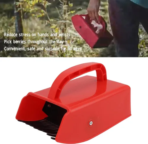 Vista 2 de Recogedor de arándanos, herramienta cosechadora de bayas con combo de metal, mango egronímico, rastrillo de recolección de bayas de saúco