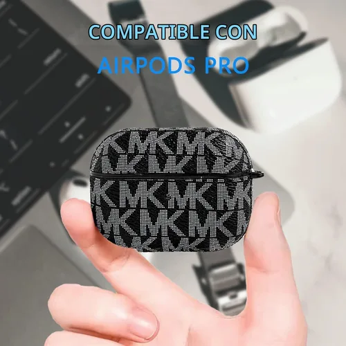 Vista 6 de Funda protectora para AirPods Pro 2019, carcasa rígida a prueba de golpes con llavero compatible con funda de carga AirPods Pro Negro