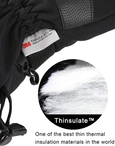 Vista 3 de Frlozs Guantes de esquí y nieve impermeables aislados -30 F 3M guantes térmicos para motocicleta cálidos guantes de invierno para hombres y mujeres