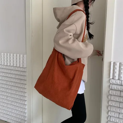 Vista 8 de WantGor Bolso de mano de pana para mujeres, bolsos de hombro estilo hobo grandes, bolsos casuales de gran capacidad para compras y trabajo