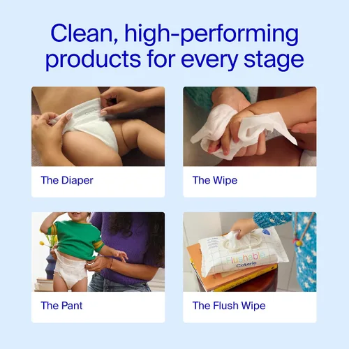 Vista 7 de Toallitas desechables Coterie para niños pequeños, diseñadas para el entrenamiento del orinal, seguras para pieles sensibles, hipoalergénicas, 99%