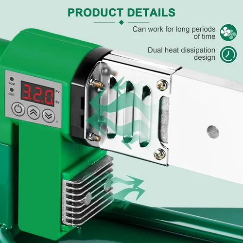 Vista 5 de Soldador plástico del tubo de agua con 0.79/0.98/1.26 '' muere, herramienta de soldadura plástica del tubo de 110V para el PE, PPR, calentador