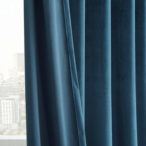 Vista 7 de HPD Half Price Drapes Juego de 2 paneles de cortinas básicas de terciopelo para oscurecer la habitación, cortinas con ojales de 96 pulgadas