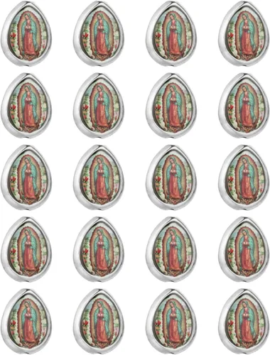 Vista 8 de COTTVOTT 20 cuentas espaciadoras de Nuestra Señora de Guadalupe de San Judas para bricolaje, rosario, collar, pulsera, joyería, abalorios, parte