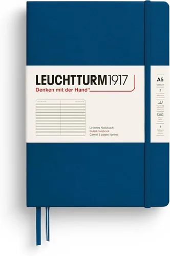 Vista 19 de LEUCHTTURM1917 - Cuaderno de tapa dura mediano A5 con 251 páginas numeradas para escritura y diario (negro, liso)