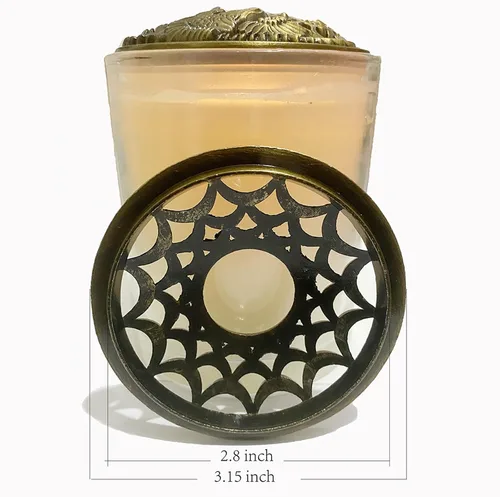 Vista 3 de Golden Bauhinia - Cubierta perfumada para velas, frascos adornados, tapas de sombras, fundas para evitar el tacto, soporte para derretirse