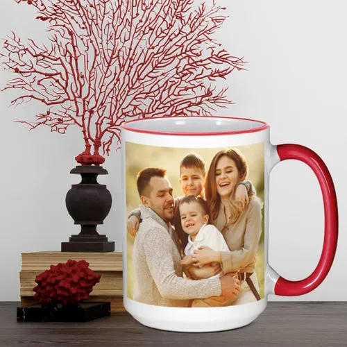 Vista 4 de Taza de café personalizada, regalo personalizado, taza de cerámica con foto, imágenes o texto, novedad de tazas personalizadas, perfecta para rojo