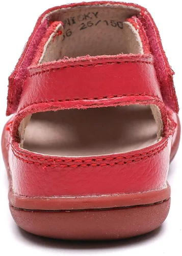 Vista 6 de DADAWEN - Sandalias de pescador con correa de cuero para niña y niño (bebé, niño pequeño, niño grande)