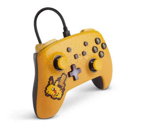 Vista 5 de PowerA Pokemon Enhanced Wired Controller for Nintendo Switch - Pixel Pikachu, Gamepad, Wired Video Game Controller, Gaming Controller - Nintendo