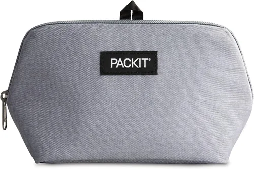 Vista 17 de PackIt Bolsa de aperitivos congelable, negra, fabricada con tecnología EcoFreeze plegable, reutilizable, cierre de cremallera que se bloquea en aire