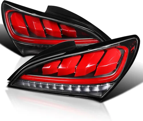 Vista 11 de Spec-D Tuning Negro carcasa transparente lente secuencial LED luces traseras para Hyundai Genesis Coupe 2Dr 2010-2016 Conjunto de luces traseras