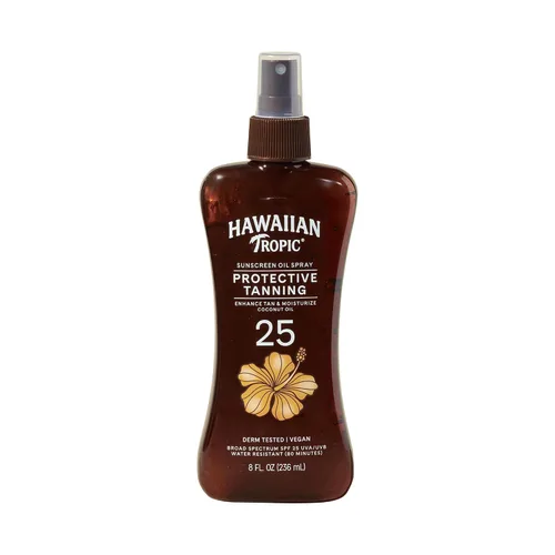 Vista 13 de Hawaiian Tropic Aceite de bronceado oscuro, 8 onzas líquidas Aceite corporal hidratante con manteca de cacao, potenciador de bronceado, 8 onzas
