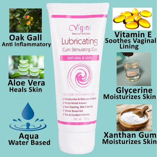 Vista 3 de Organic Care VIGINI - Gel lubricante 100% natural activo para mujeres, gel hidratante vaginal a base de agua, sin color añadido para la sequedad