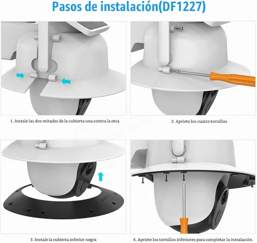 Vista 7 de HOLACA Funda para cámara de protección solar compatible con cámara de seguridad solar Aosu para exteriores (SolarCam D1 Classic), cámaras