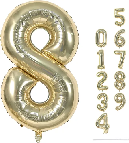 Vista 75 de Globo negro del número 0 para niñas y niños, 40 pulgadas, grande, número 0-9, de papel de aluminio, de Mylar para helio, juego de globos digitales
