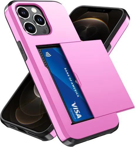 Vista 8 de Qinmay Funda compatible con iPhone 7 Plus/8 Plus con tarjetero, doble capa a prueba de golpes, funda protectora resistente con ranura oculta Negro