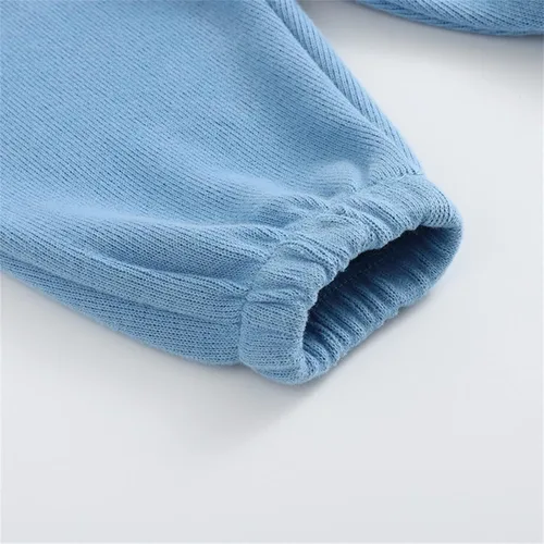 Vista 5 de Pantalones deportivos para bebés y niños pequeños, ropa para niños, color liso, pantalones deportivos con cintura elástica, pantalones deportivos