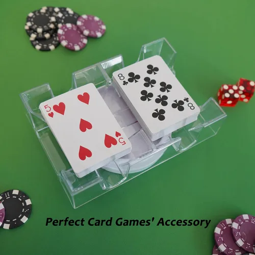 Vista 6 de DNB Bandeja Giratoria para Cartas de Juego - Portacartas Canasta Giratorio de Plástico para 2 Mazos