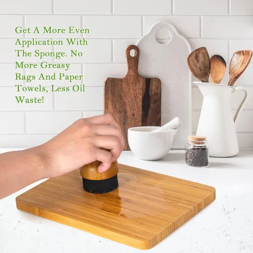 Vista 2 de Aplicador de cera de aceite para tabla de cortar, bloques de carnicero, aplicador de madera crema para aceite mineral de grado alimenticio