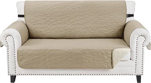 Vista 72 de CUCRAF Funda acolchada antideslizante para sofá, resistente al agua, protector de muebles para sofá de 1 cojín, apto para mascotas, funda de sofá