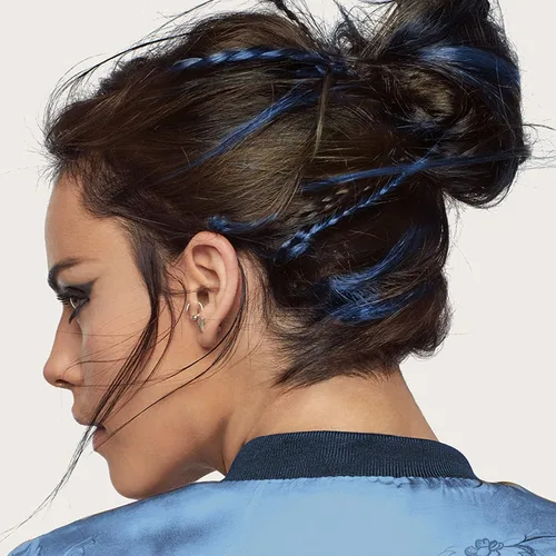 Vista 9 de L'Oreal Paris - Maquillaje temporal para el cabello de 1 día para morenas, azul 60, 1 onza líquida