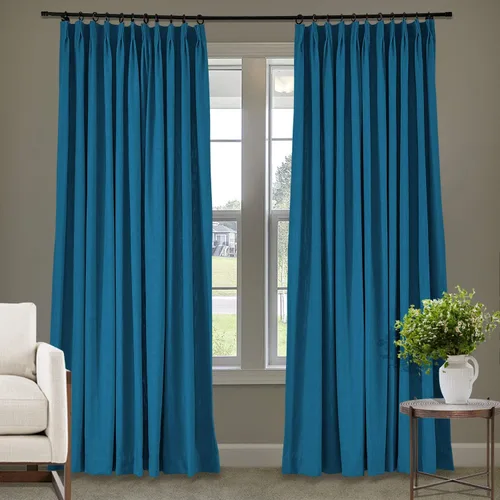 Vista 93 de Frelement Cortinas plisadas de lino de algodón de 100 pulgadas de ancho y 102 pulgadas de largo, cortinas con reducción de ruido para sala