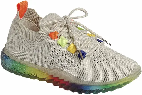 Vista 2 de FZ-Gabby-68 - Calcetines de punto con suela de arco iris para mujer, cómodos zapatos de moda