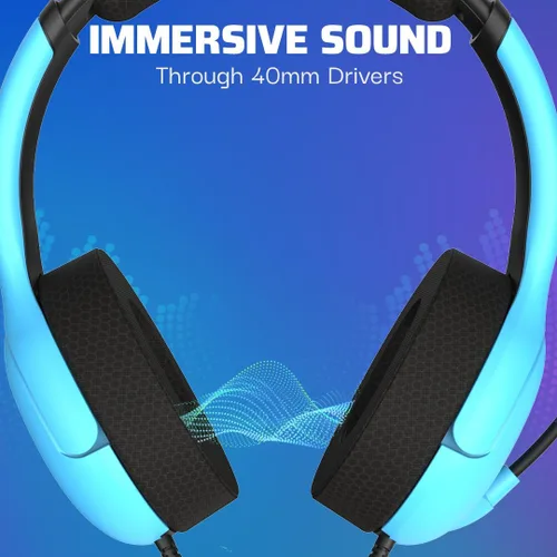 Vista 2 de PDP AIRLITE Wired Stereo Gaming Headset, Officially Licensed by Sony PlayStation 5, PS5/PS4/PS3/PC, Lightweight Durable Headphones, 3.5mm Audio