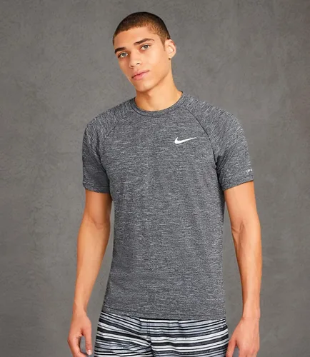 Vista 3 de Nike Men's Dri-FIT UPF 40+ Hydroguard Swim Tee Rash Guard Short Sleeve