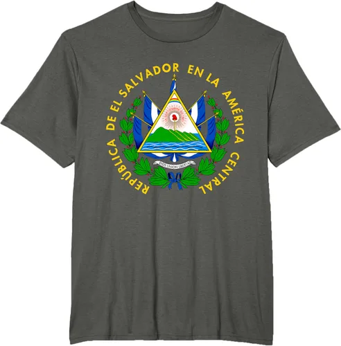 Vista 6 de Camiseta con diseño de emblema de la bandera de El Salvador