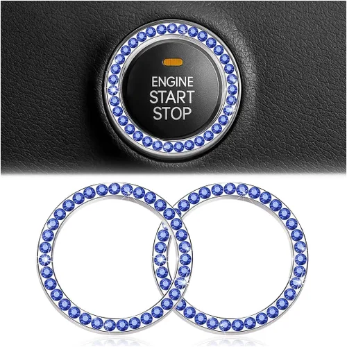 Vista 35 de Calcomanías de anillo de arranque de motor con diamantes de imitación de cristal, paquete de 2 unidades, cubierta / calcomanías para botón de Doble