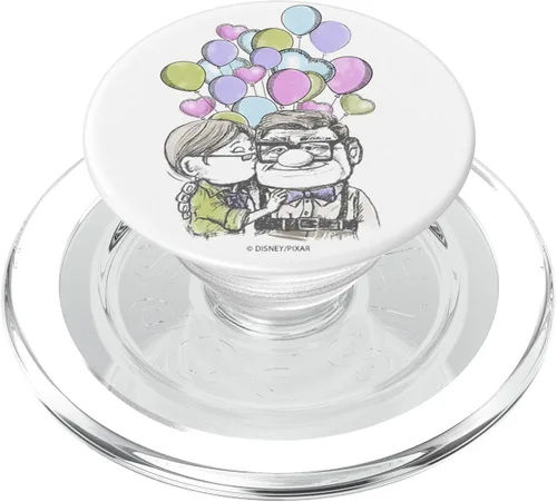 Vista 8 de Disney Pixar Up Carl Ellie Kiss con globos PopSockets adhesivo PopGrip