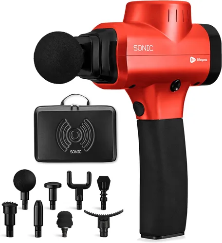 Vista 16 de Lifepro SonicPro Pistola de masaje muscular de percusión con calor, 9 cabezales Negro