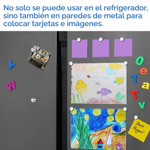 Vista 4 de DIYMAG Imanes pequeños para refrigerador, 200 imanes redondos de tierras